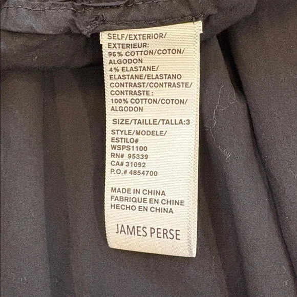 JAMES PERSE Stretch Poplin Parachute Pant in Color Black & Color Salt Pigment - Picture 14 of 16